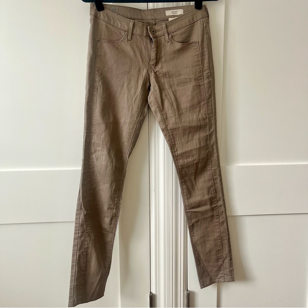 H&M Stretch Skinny Low Waist Pants Taupe Sz 27x32